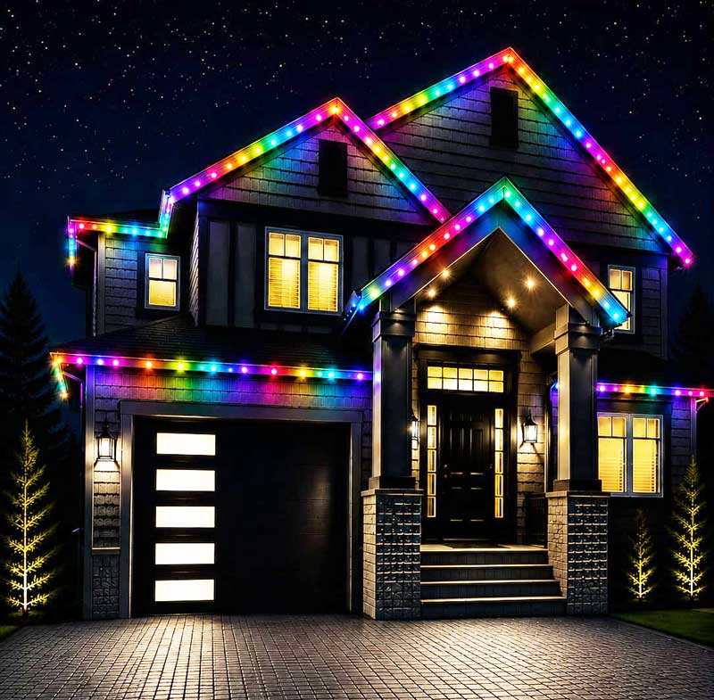 Smart holiday LED lights with colour control