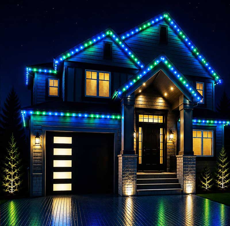 Smart holiday LED lights with colour control